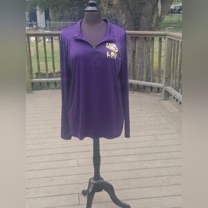 Purple LSU Tigers Dri-Fit Quarter-Zip Pullover Unisex LARGE